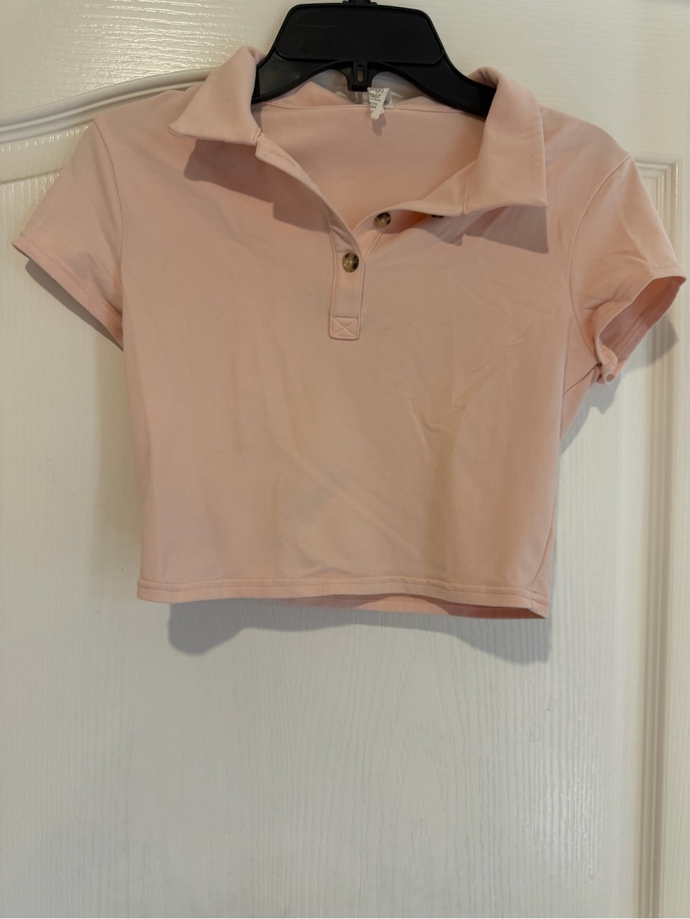 ALO Yoga Women's Light Pink Cropped Polo Top